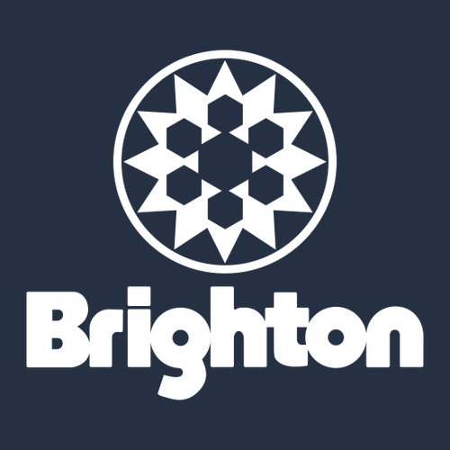 Brighton Logo 2 White Ink -- Crewneck Sweatshirt Navy