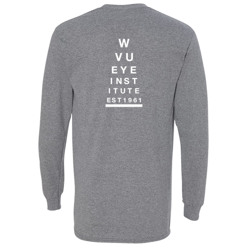 Screen Printed Gildan Heavy Cotton Longsleeve Basic T-Shirt -- Graphite Heather