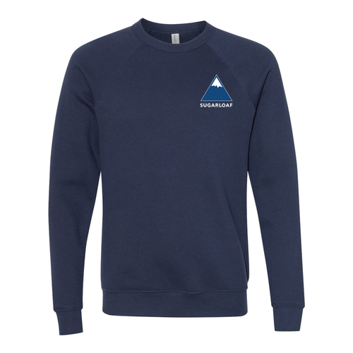 Sugarloaf Logo 2 Blue and White Ink -- Crewneck Sweatshirt Navy
