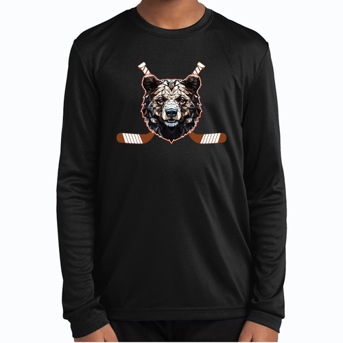 Youth Long Sleeve PosiCharge Competitor Tee -- Black