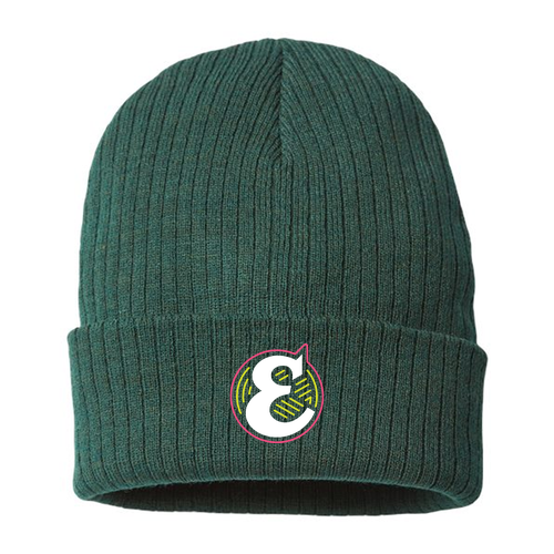 Embroidered Atlantis Rio Sustainable Rib Knit -- Green Bottle (Verde Bottiglia)