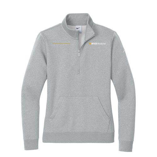 Nike Ladies Club Fleece Sleeve Swoosh 1/2 Zip -- Dark Grey Heather