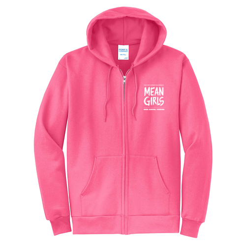 Port and Company Classic Full Zip Hooded Sweatshirt -- Neon Pink