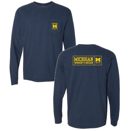 Comfort Colors Adult Long Sleeve Pocket Tee -- True Navy