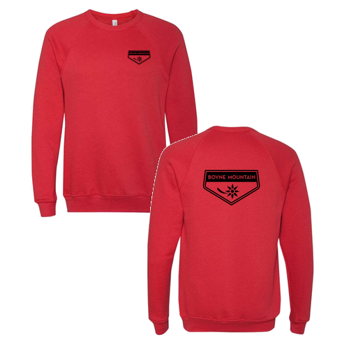 Boyne Mountain Logo 2 Black Ink -- Crewneck Sweatshirt Red