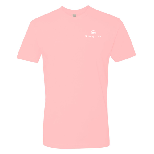 Sunday River Logo 2 White Ink -- Short Sleeve Light Pink
