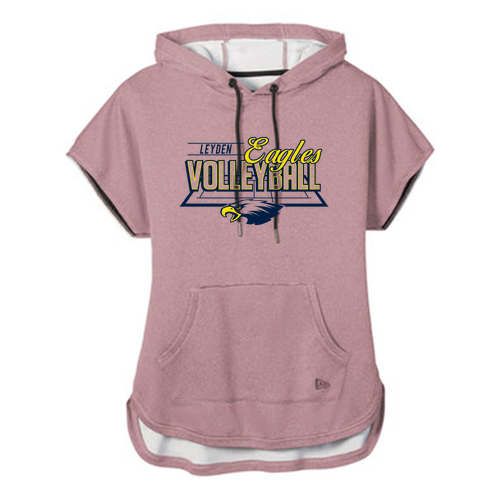 New Era Ladies Performance Terry Short Sleeve Hoodie -- Dusty Mauve Heather