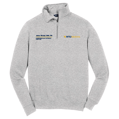 Embroidered Sport Tek Quarter Zip Sweatshirt -- Athletic Heather