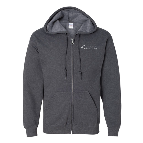 Gildan Full Zip Hooded Sweatshirt -- Dark Heather