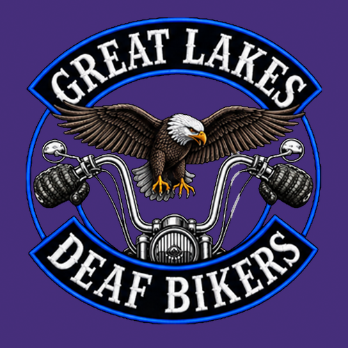 Great Lakes Deaf Bikers Purple T-Shirt