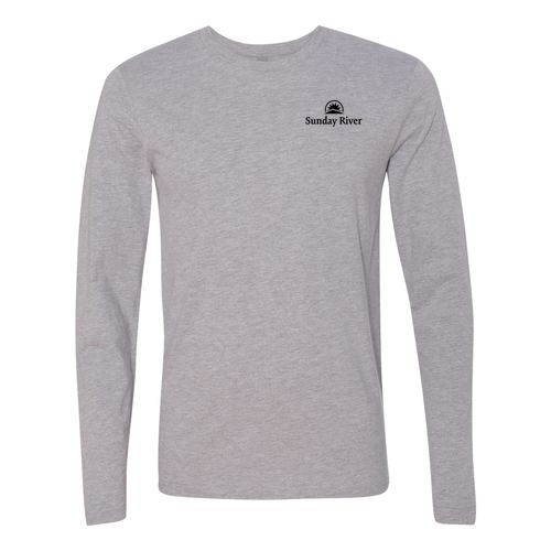 Sunday River Logo 2 Black Ink -- Long Sleeve Heather Grey