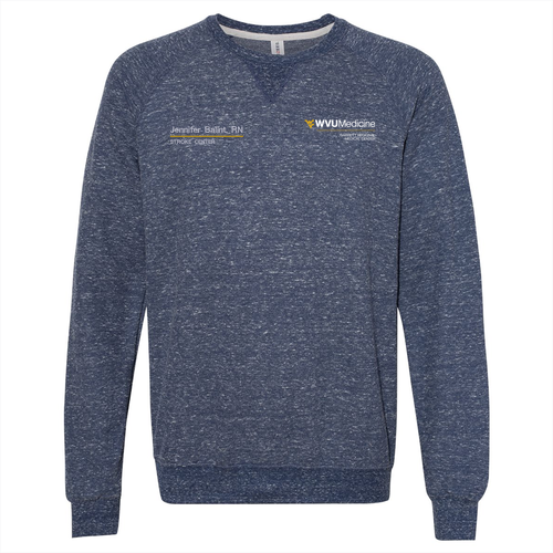 Jerzees Snow Heather French Terry Crewneck Sweatshirt -- Navy