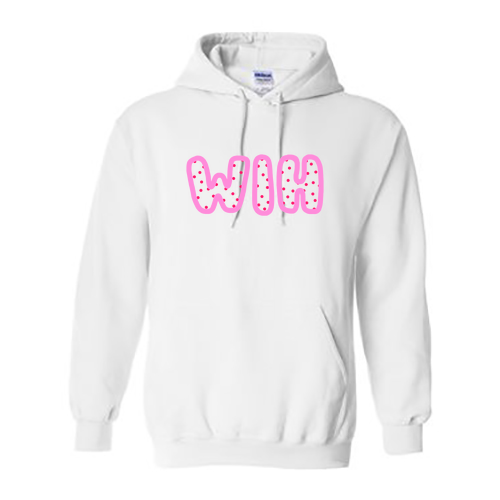 Pink WIH Gildan Heavy Blend Hooded Sweatshirt -- White