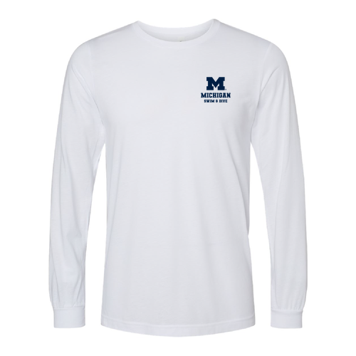 Unisex Bella Canvas Soft Fitted Triblend Long Sleeve Tee -- Solid White Triblend