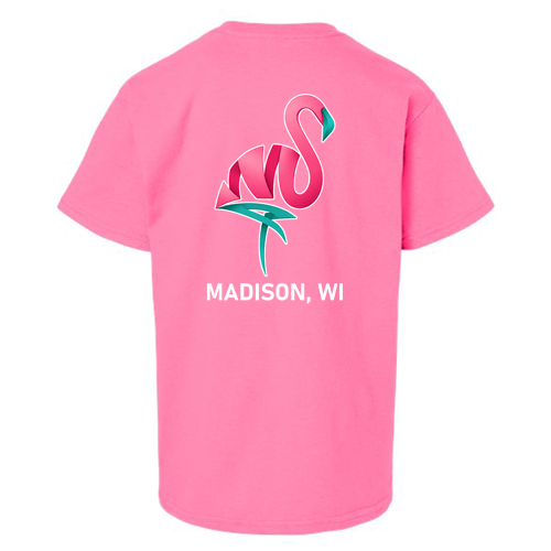 Gildan Ultra Cotton Youth Basic T-Shirt -- Safety Pink Left Chest Design
