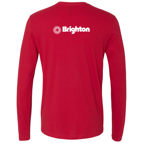 Brighton Logo 2 White Ink -- Long Sleeve Red