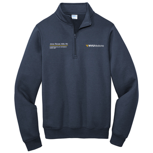 Port and Company Core Fleece Quarter-Zip Pullover Sweatshirt -- Navy