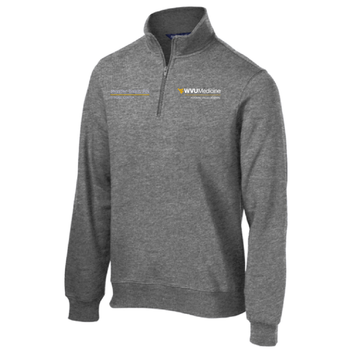 Embroidered Sport Tek Quarter Zip Sweatshirt -- Vintage Heather