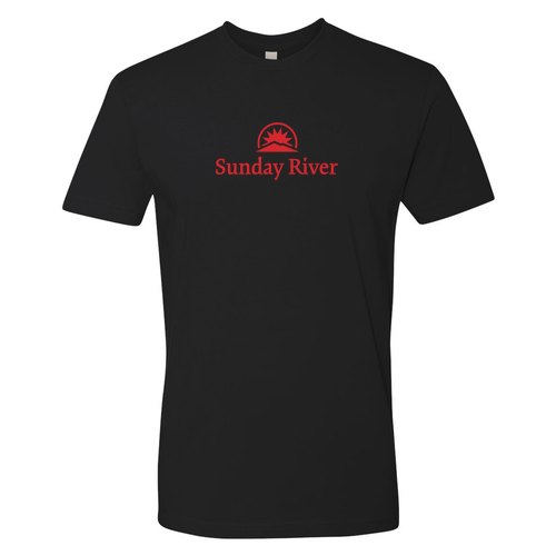 Sunday River Logo 1 Red Ink -- Short sleeve Black
