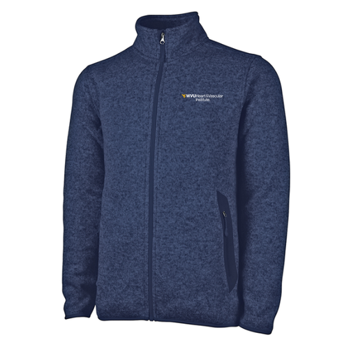 Gender Care Heart Charles River Mens Heathered Fleece Jacket -- Navy Heather