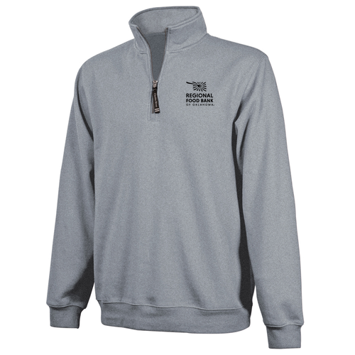 Charles River Crosswind Quarter Zip Sweatshirt Embroidered -- Oxford Heather