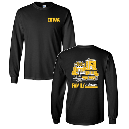 Campus Graphic Gildan Ultra Cotton Longsleeve Basic T-Shirt -- Black