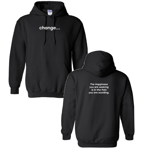 Gildan Heavy Blend Hooded Black Happiness Sweatshirt
