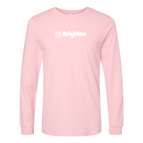Brighton Logo 1 White Ink -- Long Sleeve Pink