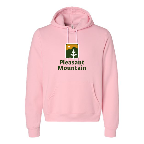 Pleasant Mountain Logo 1 Full color -- Pullover Hooded Sweatshirt Pink