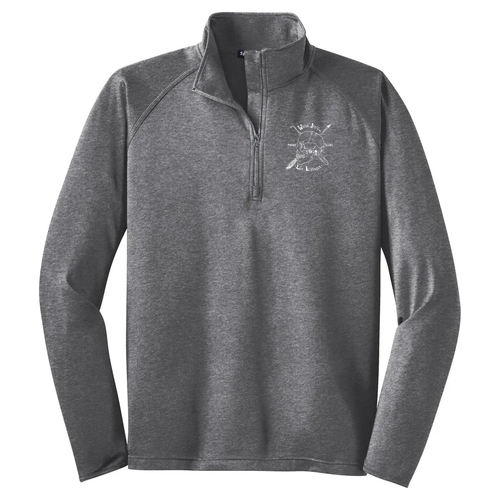 Sport Tek Stretch Quarter Zip Pullover -- Charcoal Grey Heather