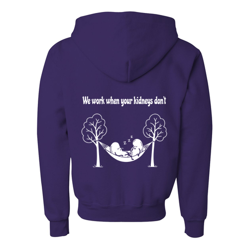 Full Zip Hooded Sweatshirt -- Purple