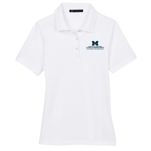 Ladies Harriton 5.6 oz. Easy Blend Polo -- White, $26