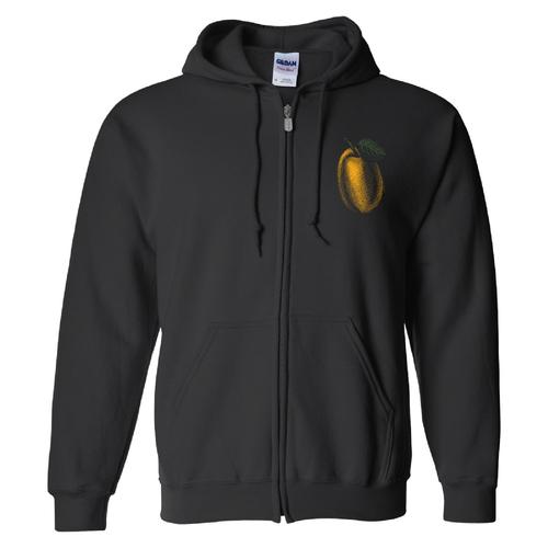 Adult Apricot Zip Hooded Sweatshirt -- Black