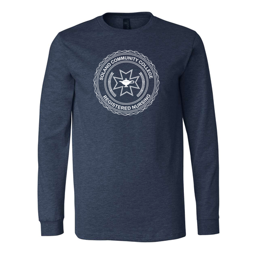"Earned" Bella+Canvas Unisex Heather Cvc Long Sleeve Tee- Heathers -- Heather Navy