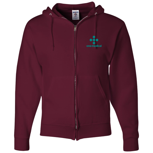 Jerzees Full Zip Hooded Sweatshirt -- Maroon