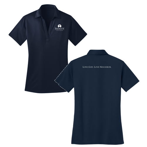 Port Authority Ladies Silk Touch Performance Polo -- Navy