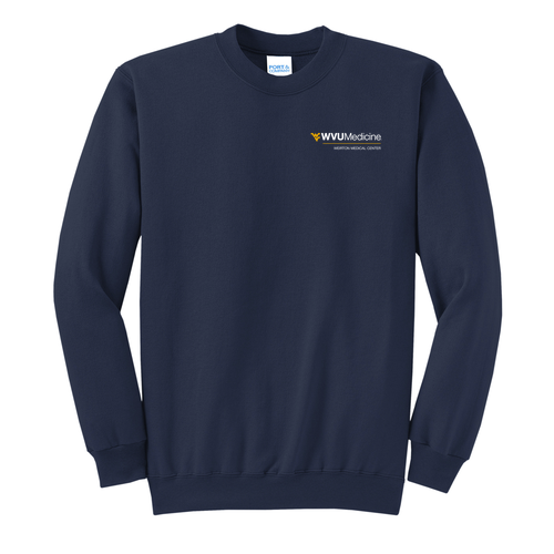 Screen Printed Port and Company Classic Crewneck Sweatshirt -- Navy