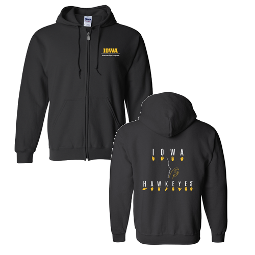 Gildan Full Zip Hooded Sweatshirt -- Black