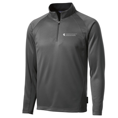Sport Tek Sportwick Fleece Quarter Zip Pullover -- Dark Smoke / Black