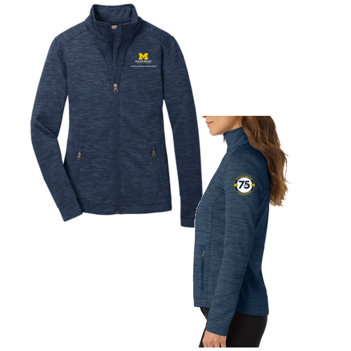 Ladies Port Authority Digi Stripe Fleece Jacket -- Navy