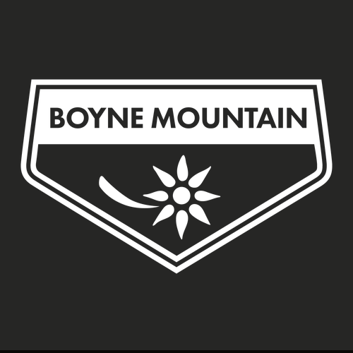 Boyne Mountain Logo 1 White Ink -- Short sleeve Black