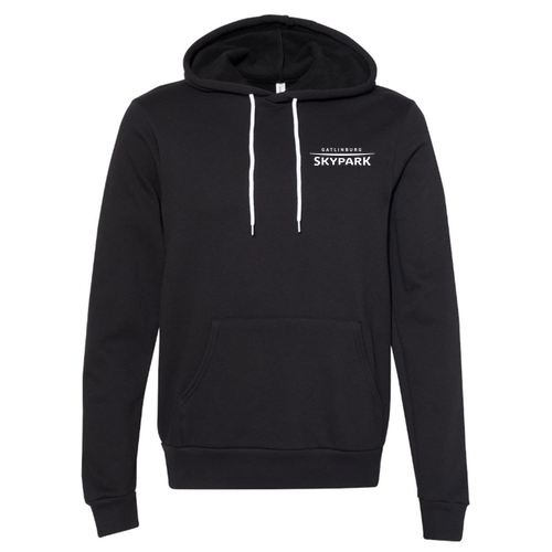 Gatlinburg Skypark Logo 2 White Ink -- Pullover Hooded Sweatshirt Black