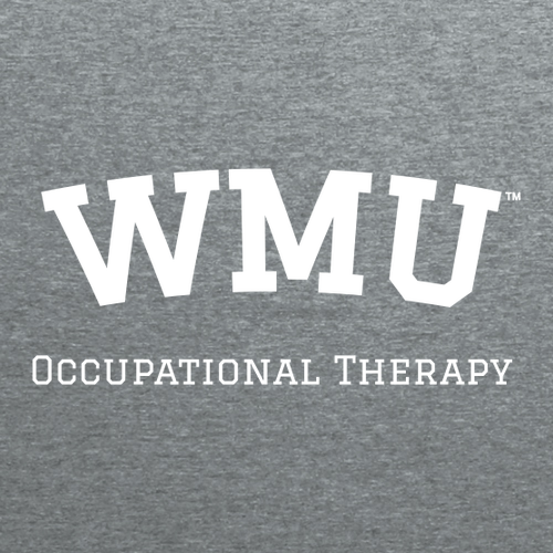 Embroidered WMU Block Sportsman Pom Pom Knit Hat -- Dark Heather Grey