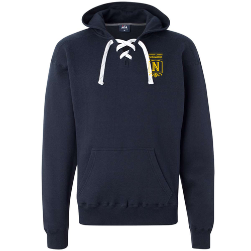 J America Sport Lace Hooded Sweatshirt -- Navy