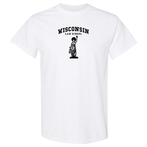 Black Lady Justice T-shirt — White
