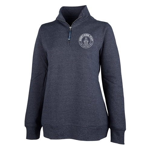 Charles River Women's Crosswind Quarter Zip Sweatshirt -- Navy Heather