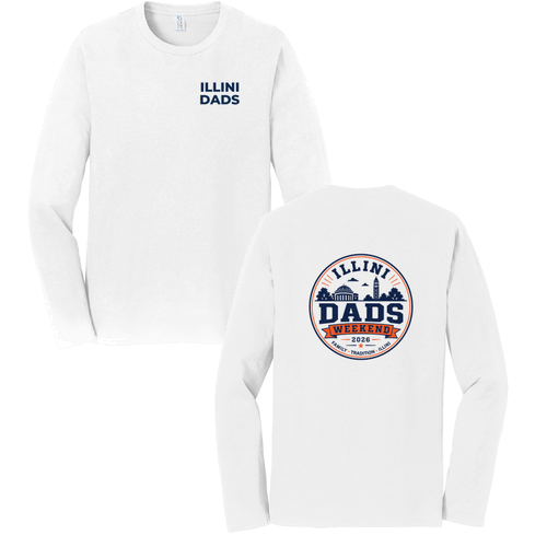 Illini Dads Long Sleeve Tee -- White