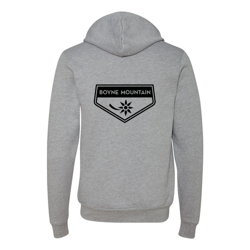 Boyne Mountain Logo 2 Black Ink -- Pullover Hooded Sweatshirt Athletic Heather