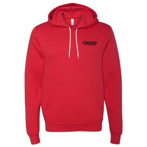 Cypress Mountain Logo 2 Black Ink -- Pullover Hooded Sweatshirt Red