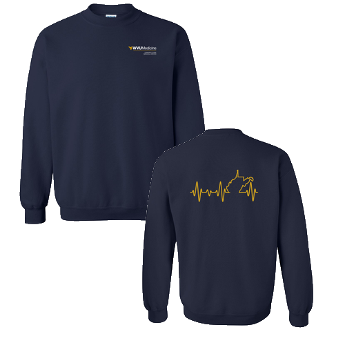 Screen Printed Gildan Heavy Blend Crew Neck Sweatshirt -- Navy
